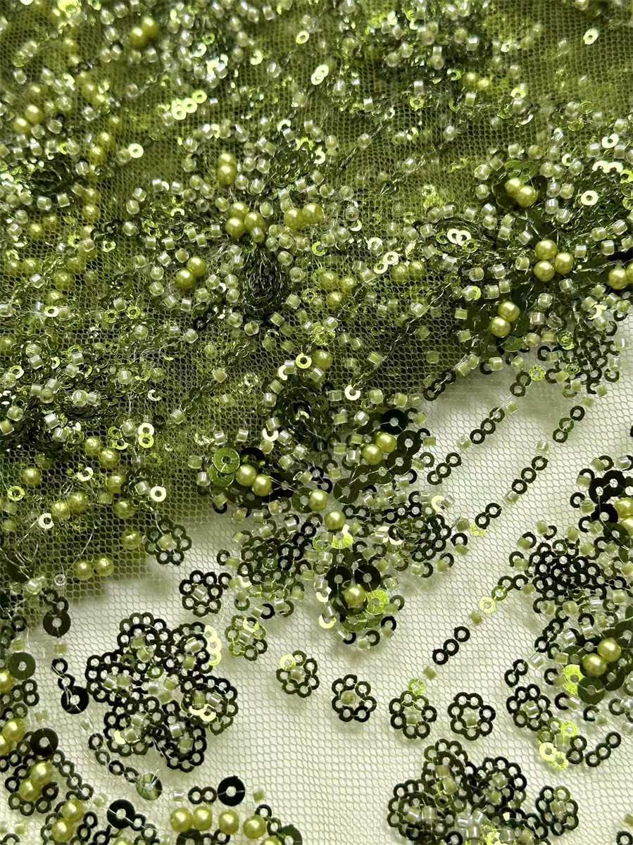 Beaded Tulle Fabric - 5 Yards | COD HN757