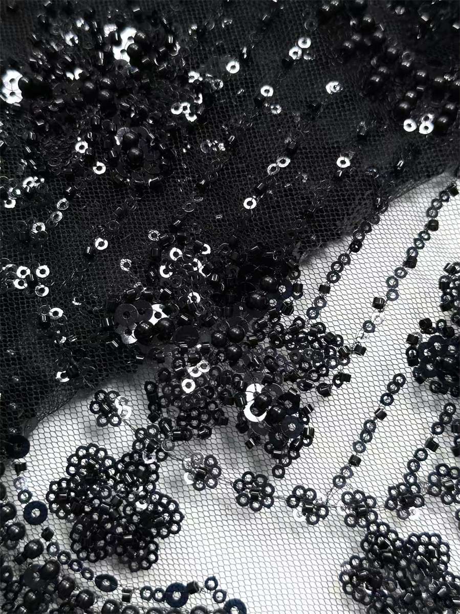 Beaded Tulle Fabric - 5 Yards | COD HN757
