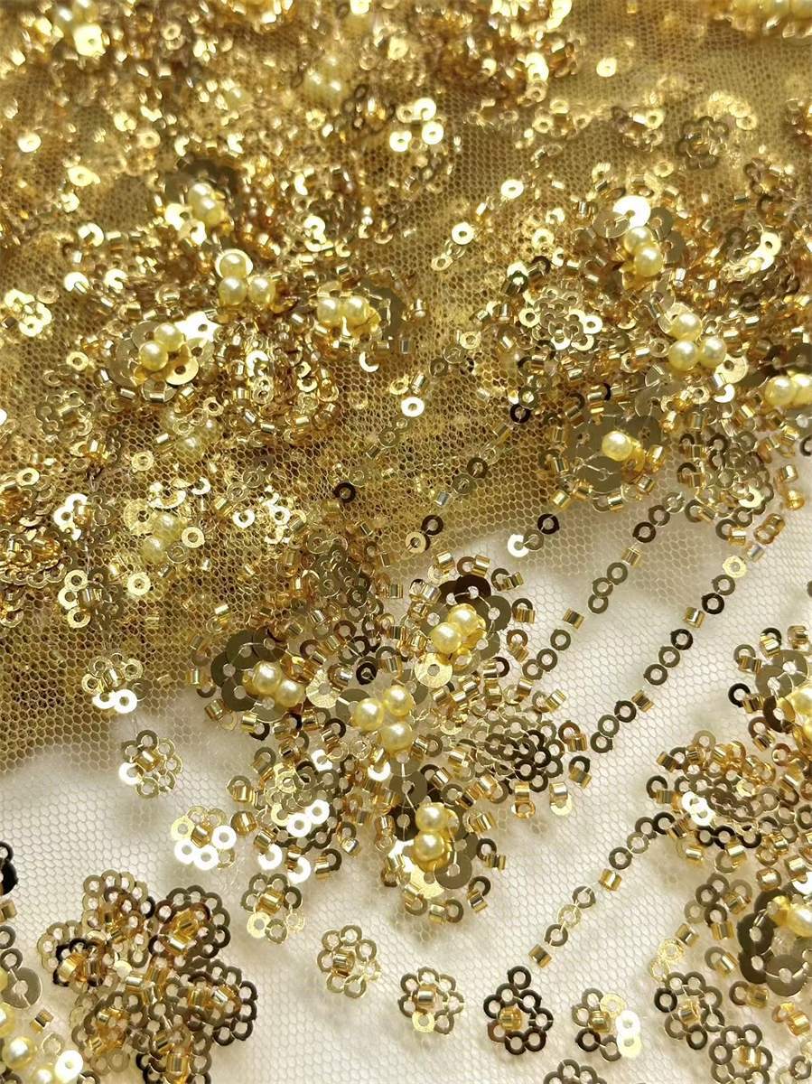 Beaded Tulle Fabric - 5 Yards | COD HN757