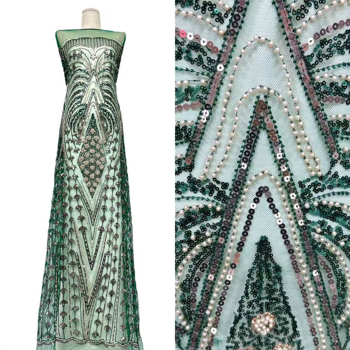 Beaded Tulle Fabric - 5 Yards | COD HN758