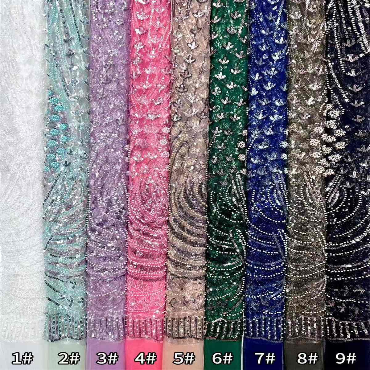 Beaded Tulle Fabric - 5 Yards | COD HN758