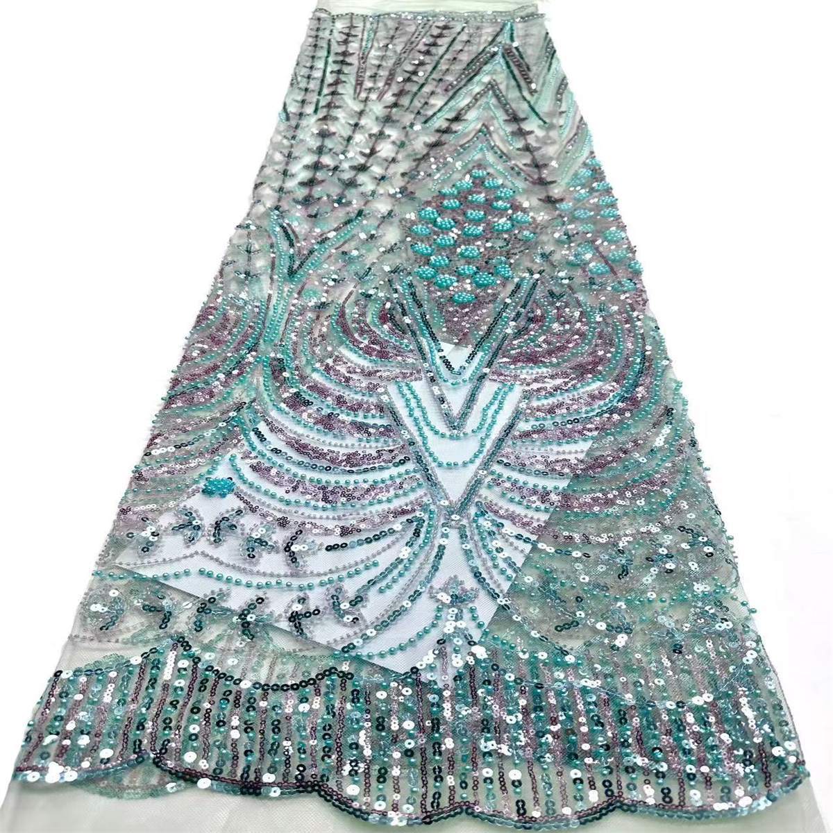 Beaded Tulle Fabric - 5 Yards | COD HN758