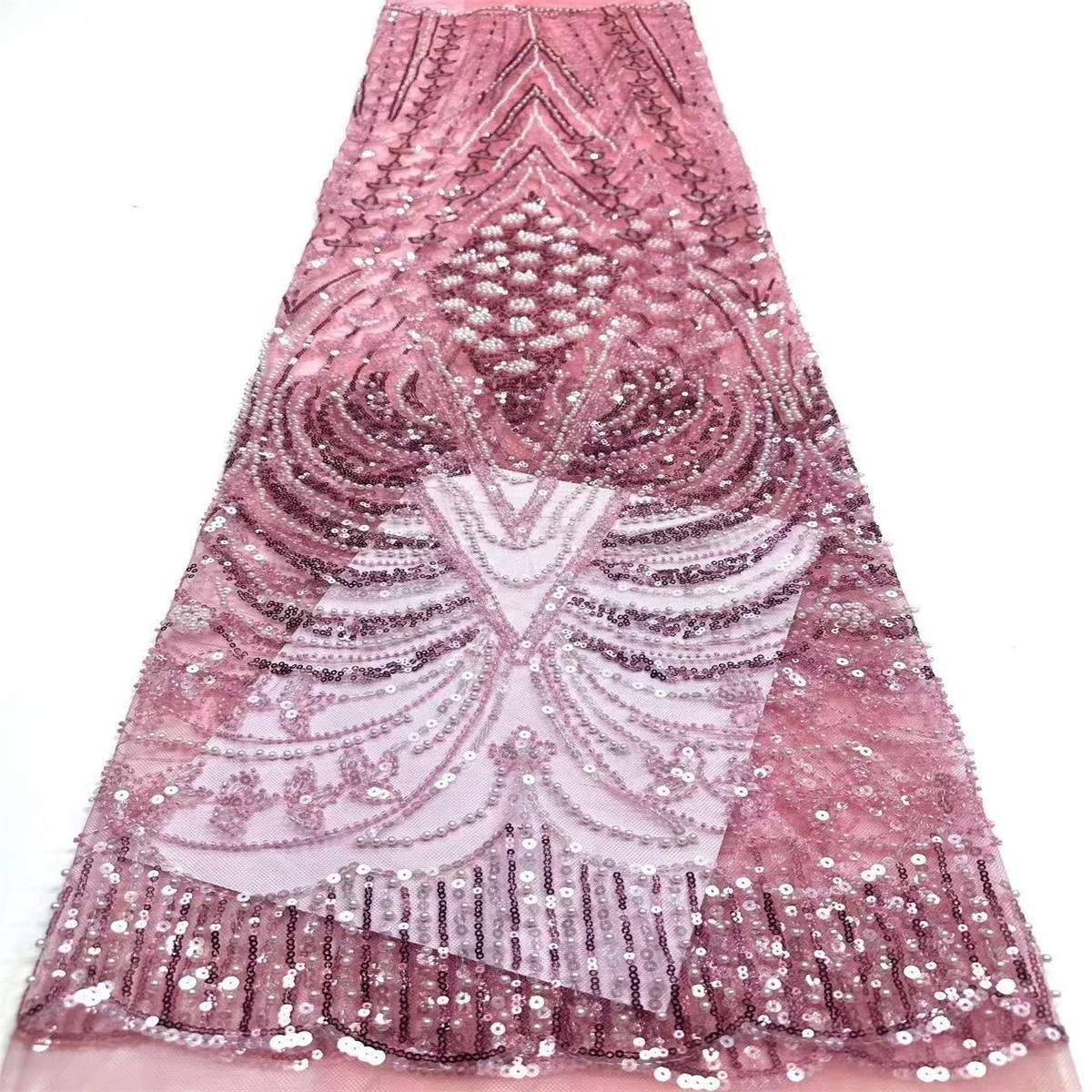 Beaded Tulle Fabric - 5 Yards | COD HN758