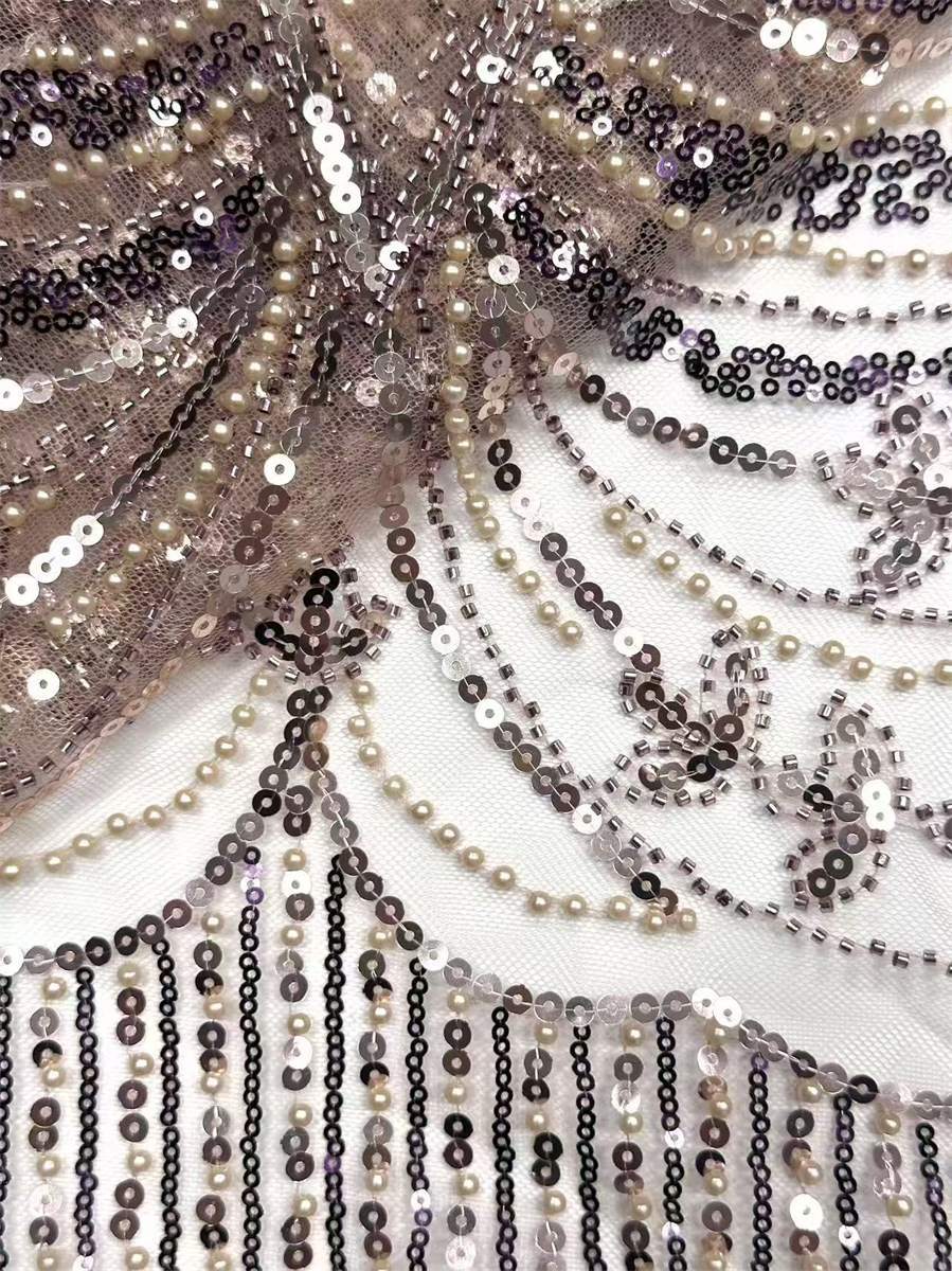 Beaded Tulle Fabric - 5 Yards | COD HN758