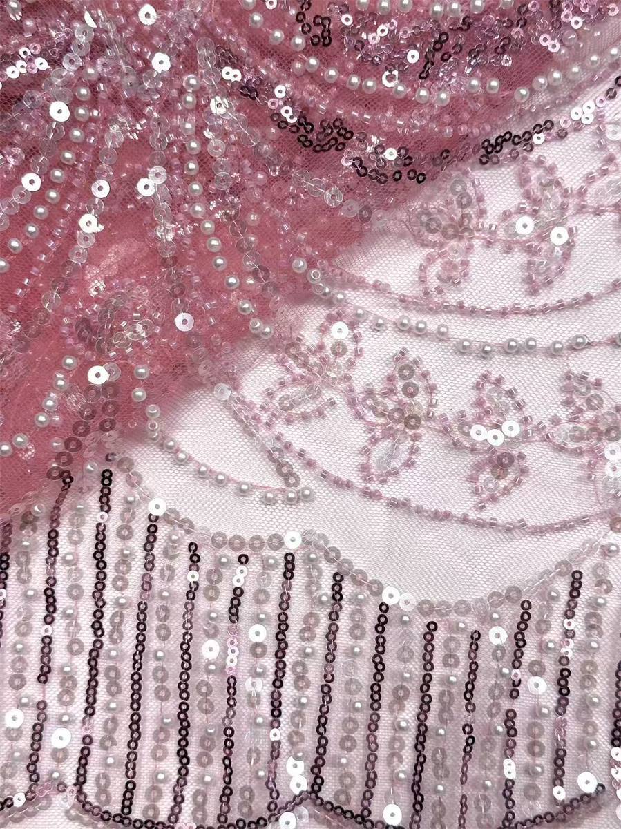 Beaded Tulle Fabric - 5 Yards | COD HN758