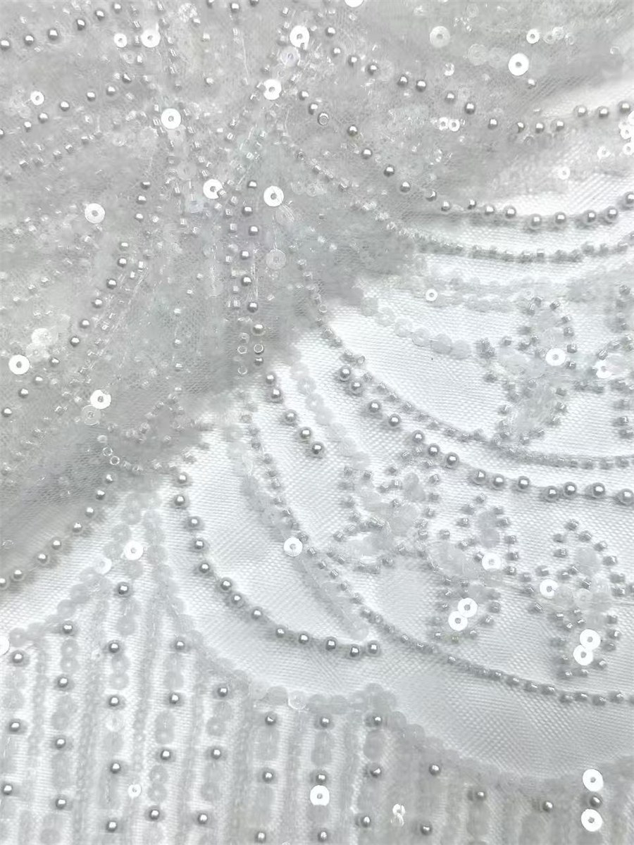 Beaded Tulle Fabric - 5 Yards | COD HN758