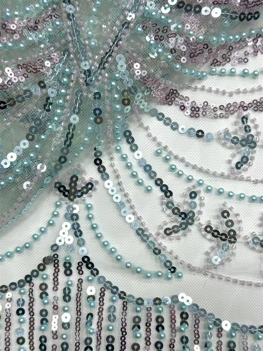 Beaded Tulle Fabric - 5 Yards | COD HN758