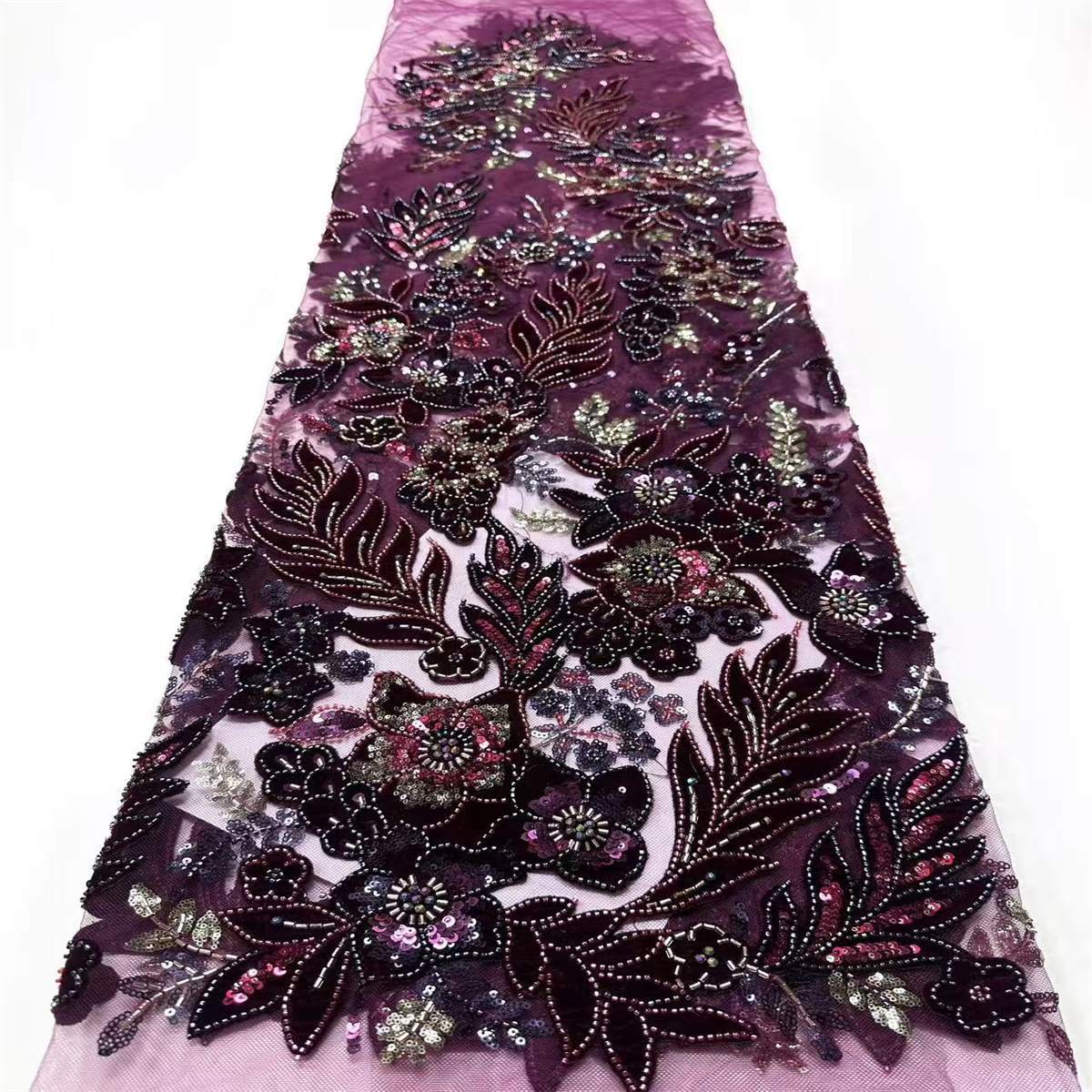 Beaded Tulle Fabric - 5 Yards | COD HN760