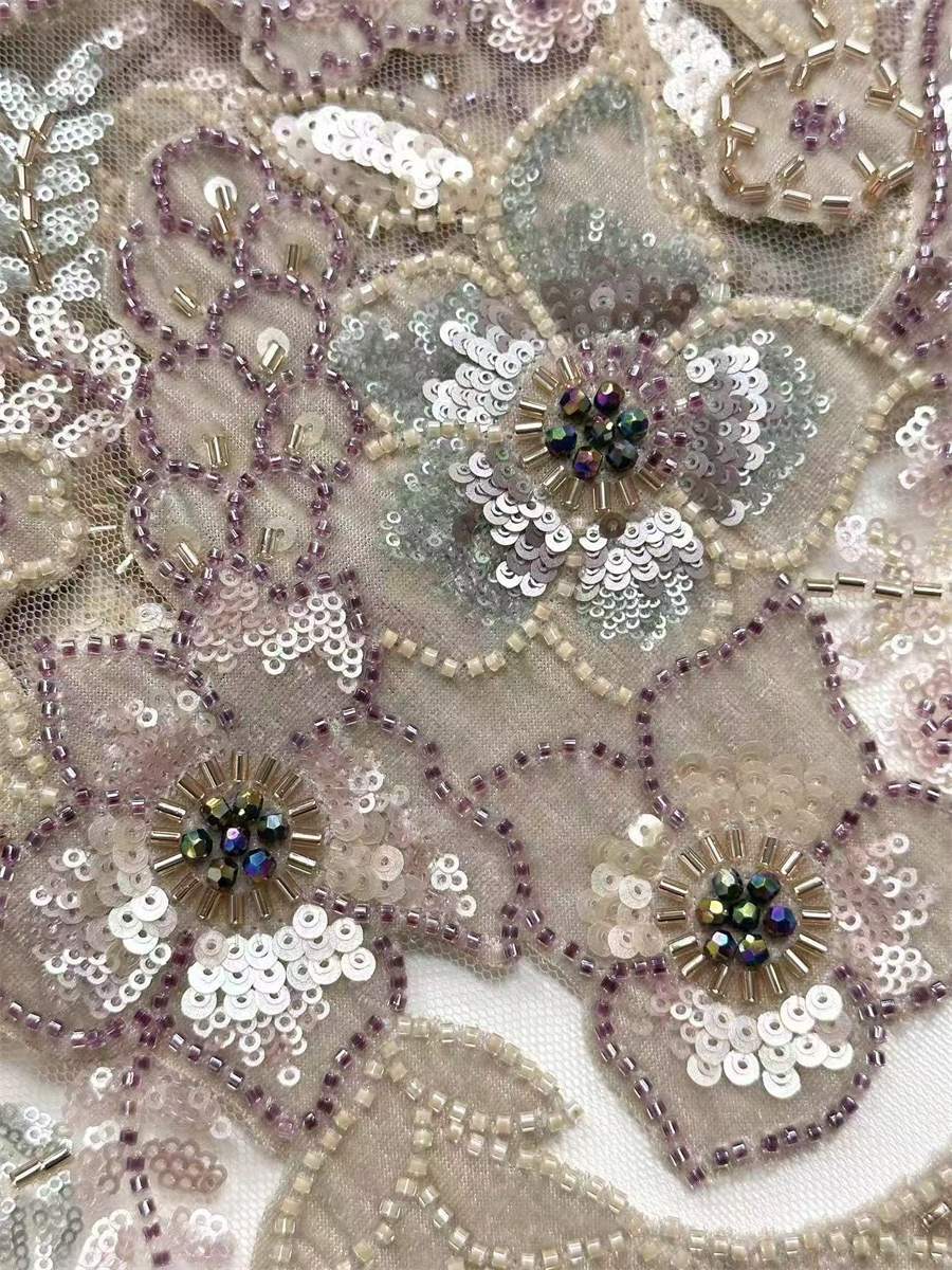 Beaded Tulle Fabric - 5 Yards | COD HN760