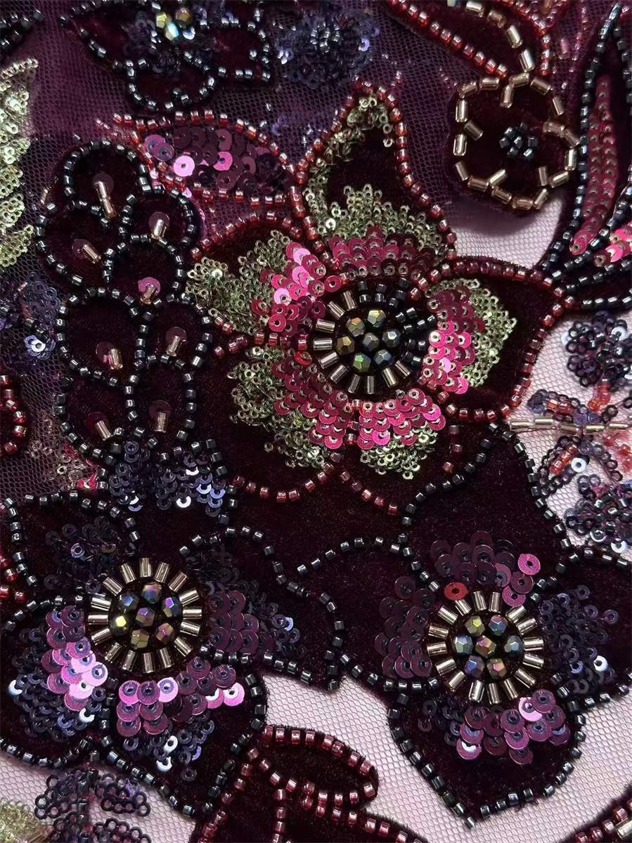 Beaded Tulle Fabric - 5 Yards | COD HN760