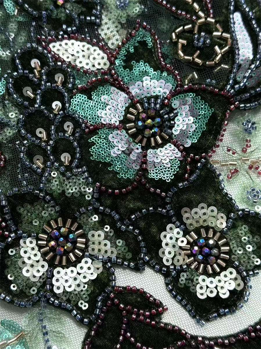Beaded Tulle Fabric - 5 Yards | COD HN760