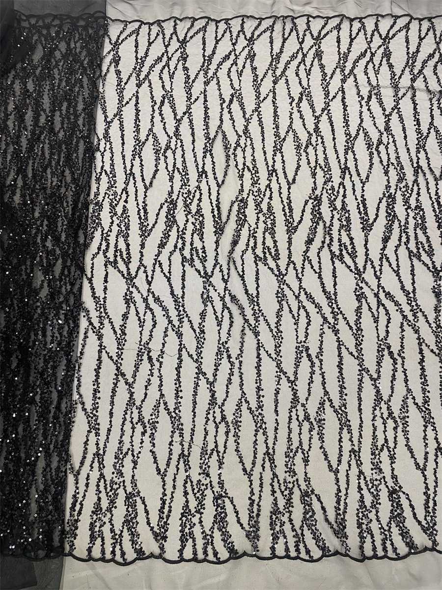 Beaded Tulle Fabric - 5 Yards | COD lil083       绣