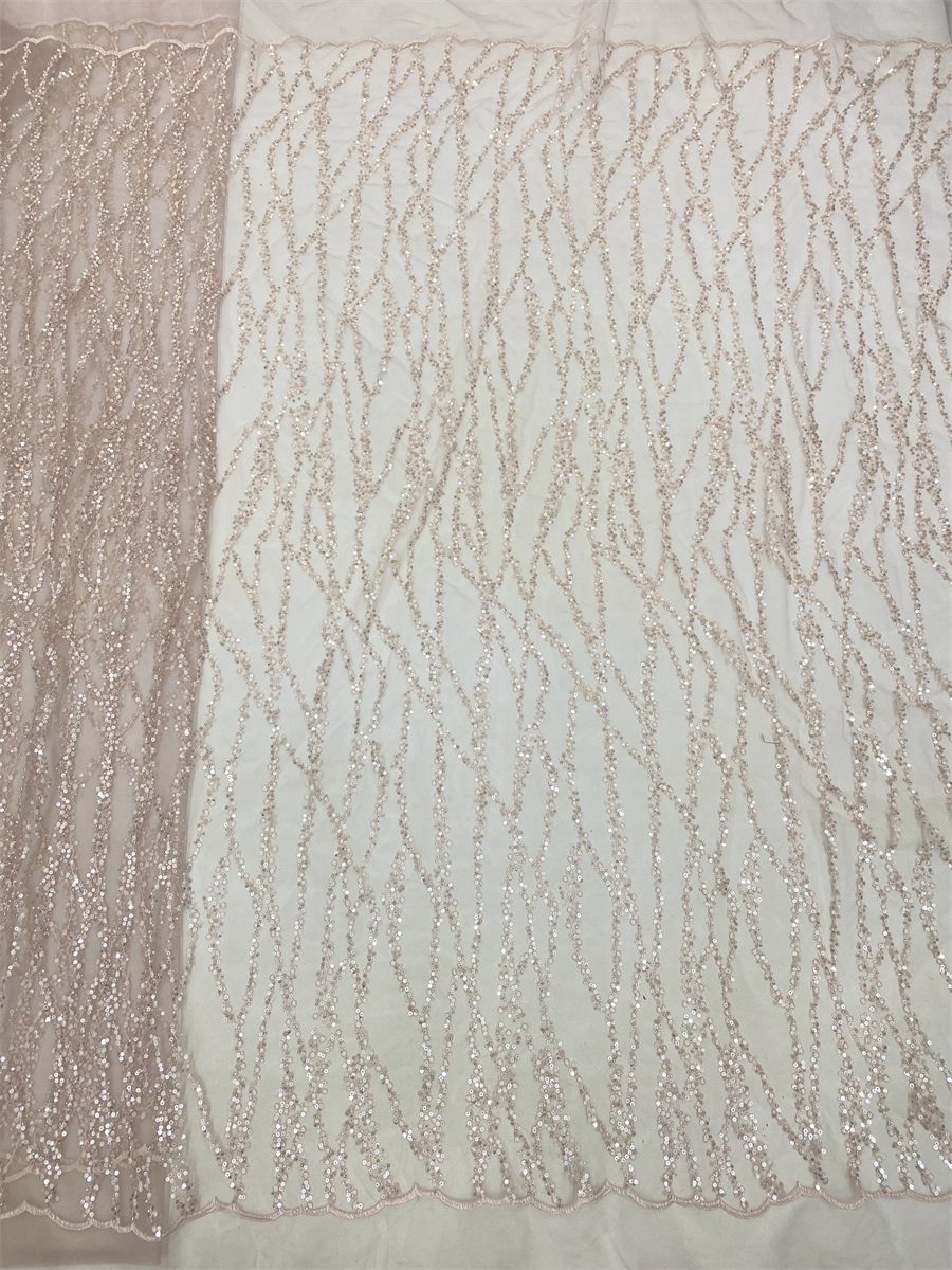 Beaded Tulle Fabric - 5 Yards | COD lil083       绣