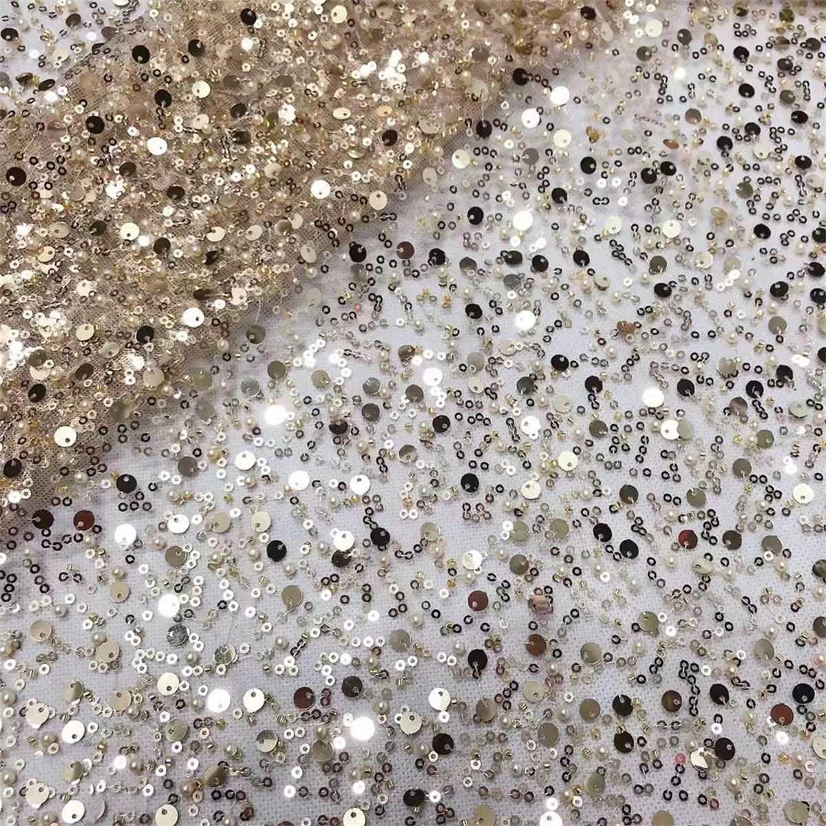 Beaded Tulle Fabric - 5 Yards | COD ZT069