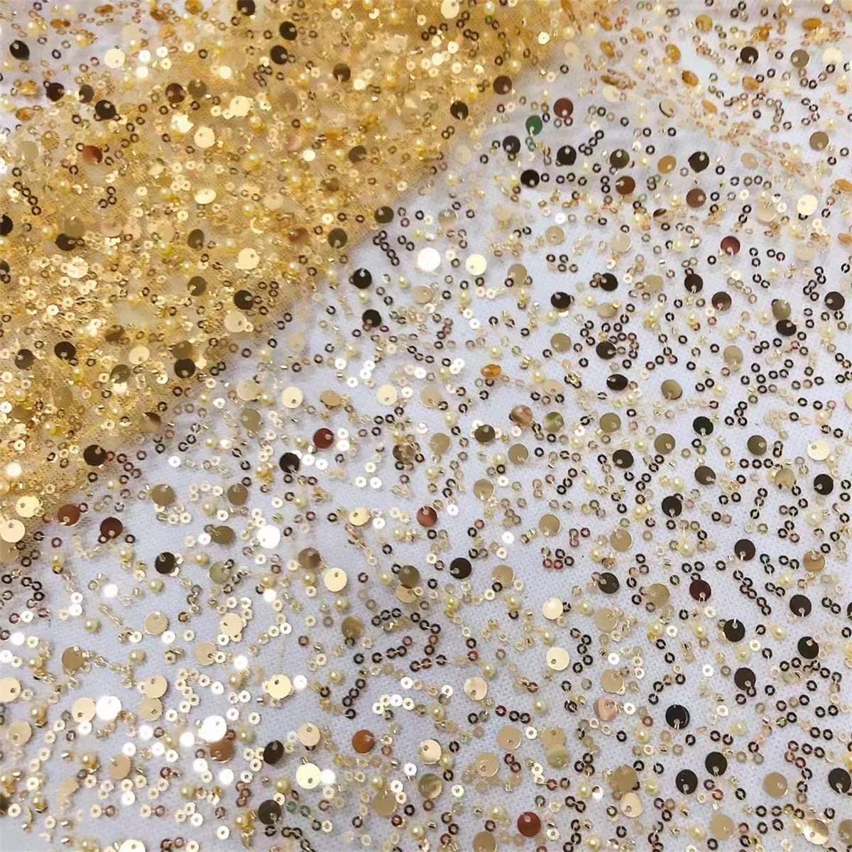 Beaded Tulle Fabric - 5 Yards | Ref. ZT069