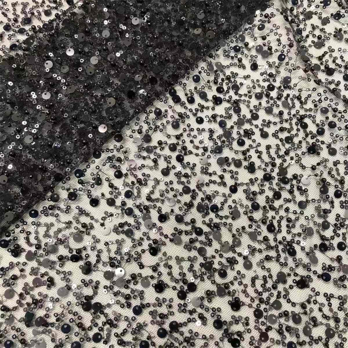 Beaded Tulle Fabric - 5 Yards | Ref. ZT069