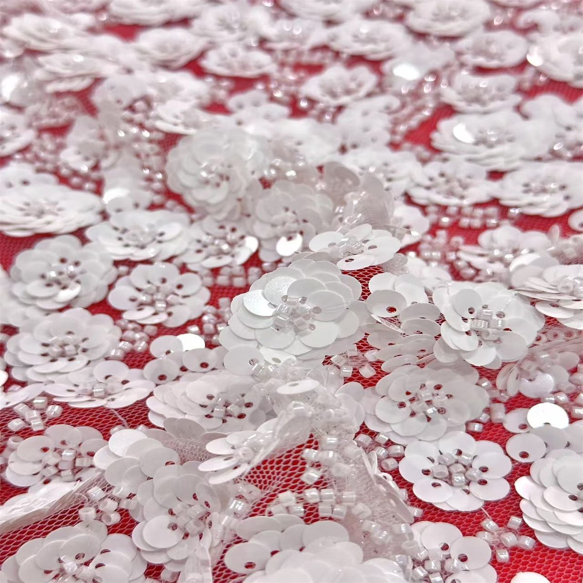 5 Yards Bridal Lace Fabric, Beaded Sequin Lace Fabric, ITM HN140