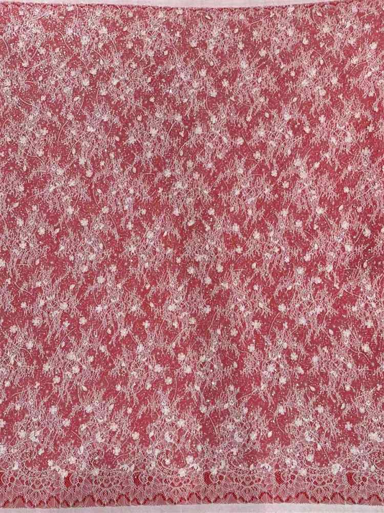 Bridal Lace Fabric - 3 Meters - Beaded Chantilly Wedding Lace Fabric | COD HN186