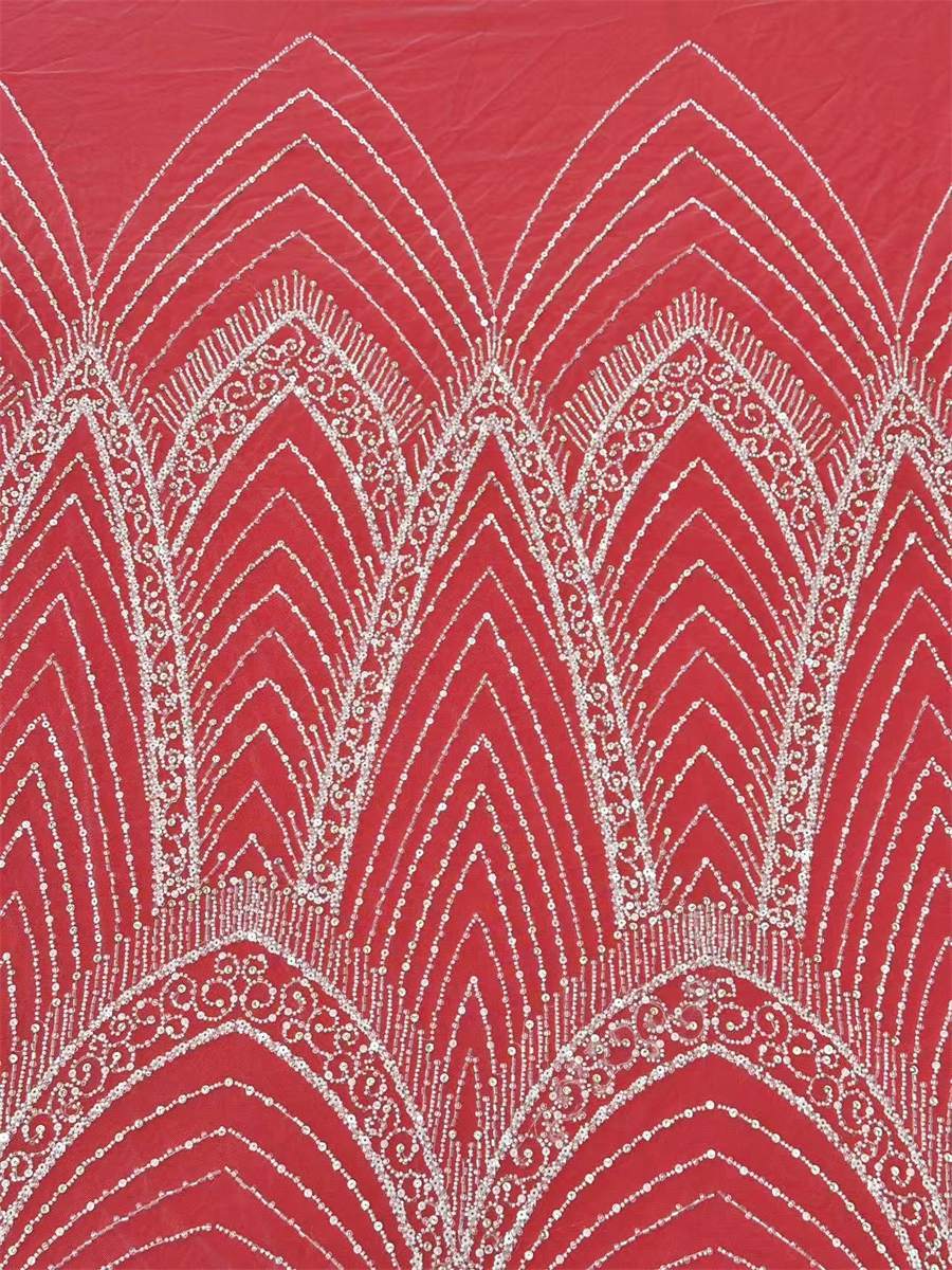 Bridal Lace Fabric - 5 Yards - Embellished with Rhinestones | COD HN208