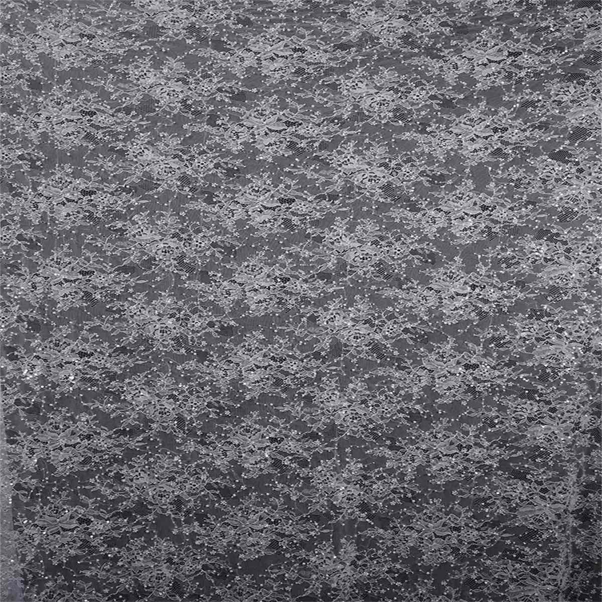 Beaded Lace Fabric - 3 Meters - Beaded Chantilly Wedding Lace Fabric | COD ZT144
