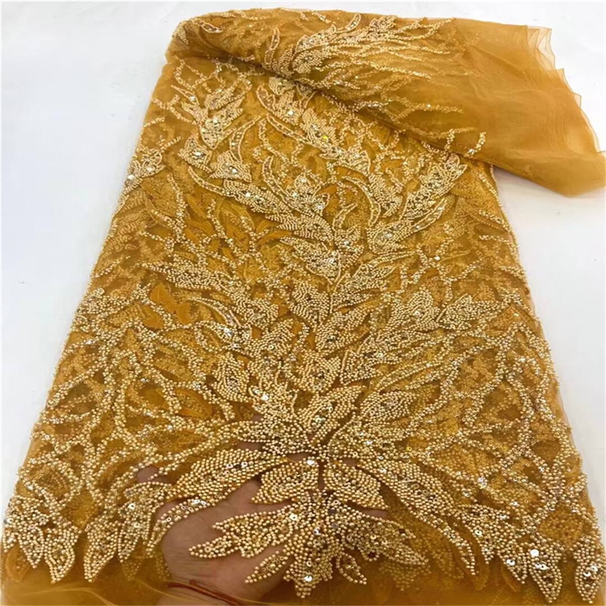 Beaded Tulle Fabric - 5 Yards | COD JX385