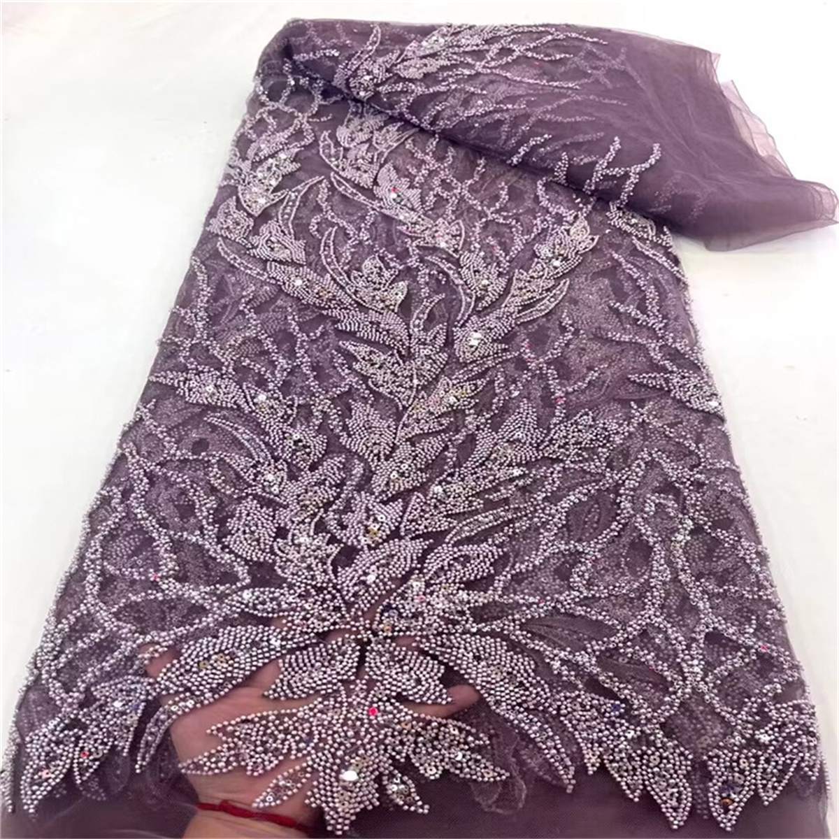 Beaded Tulle Fabric - 5 Yards | COD JX385