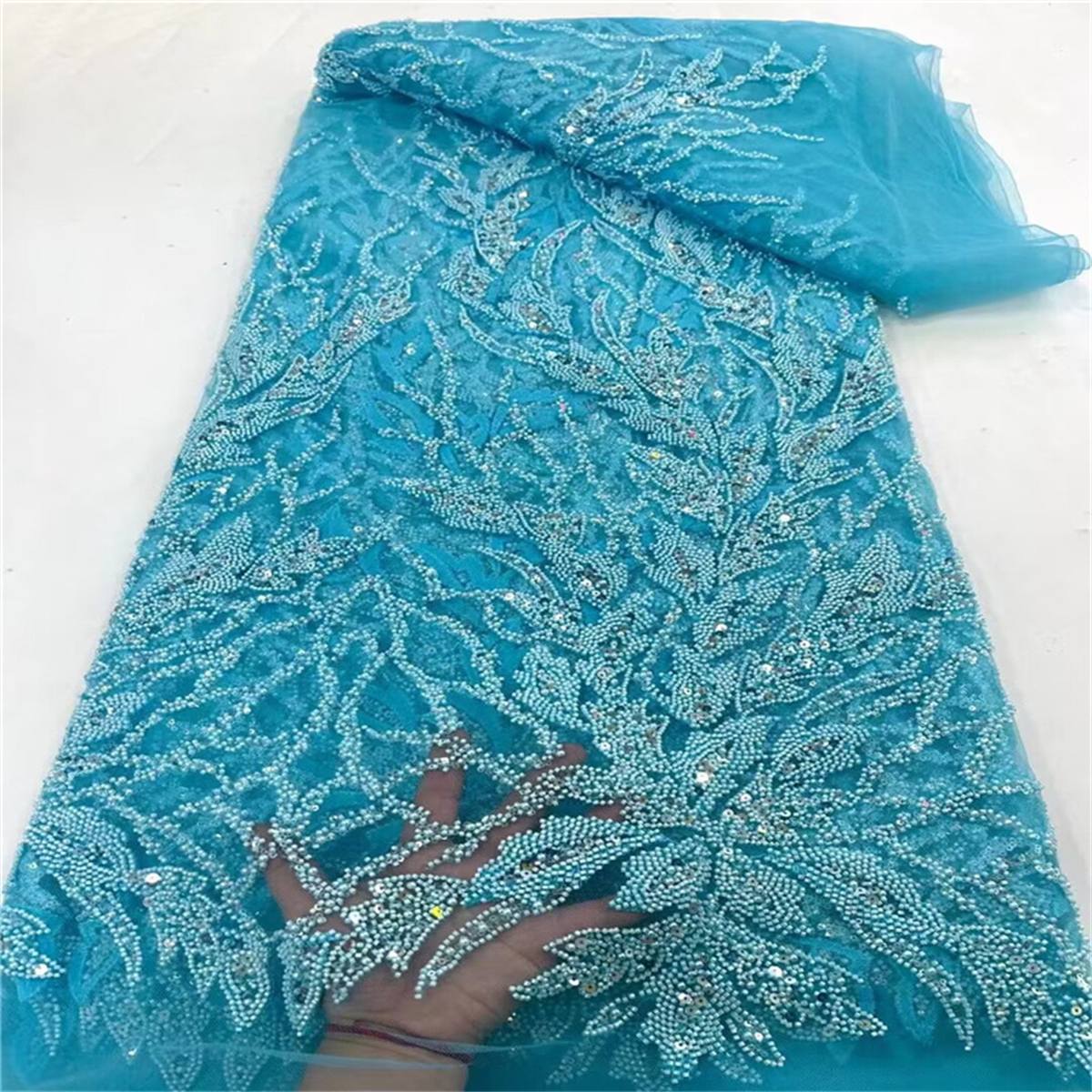 Beaded Tulle Fabric - 5 Yards | COD JX385