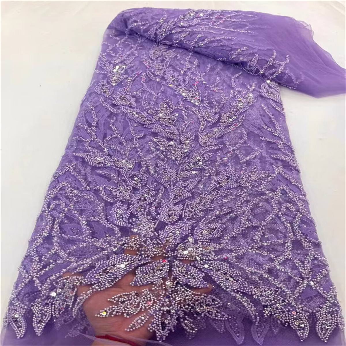 Beaded Tulle Fabric - 5 Yards | COD JX385