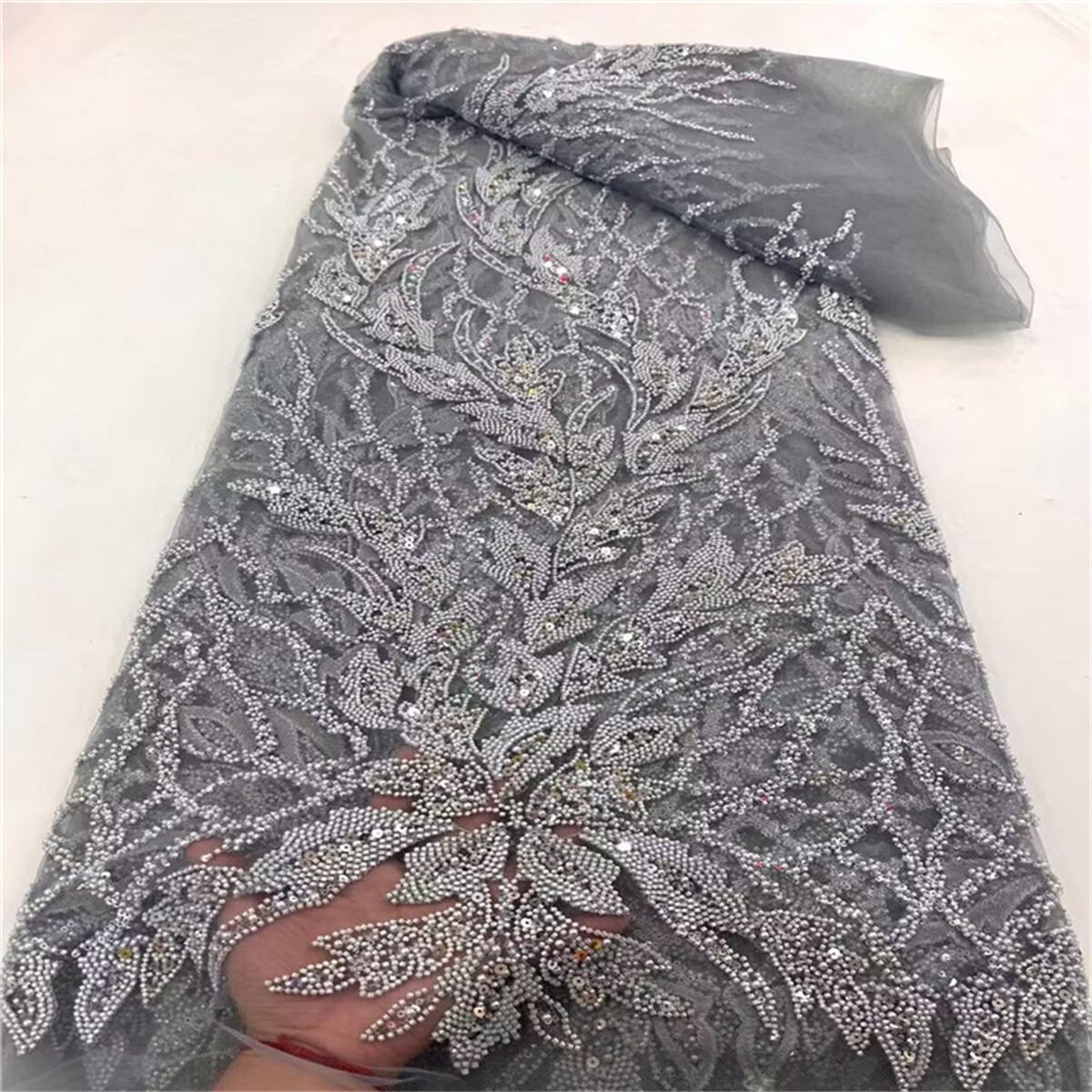 Beaded Tulle Fabric - 5 Yards | COD JX385