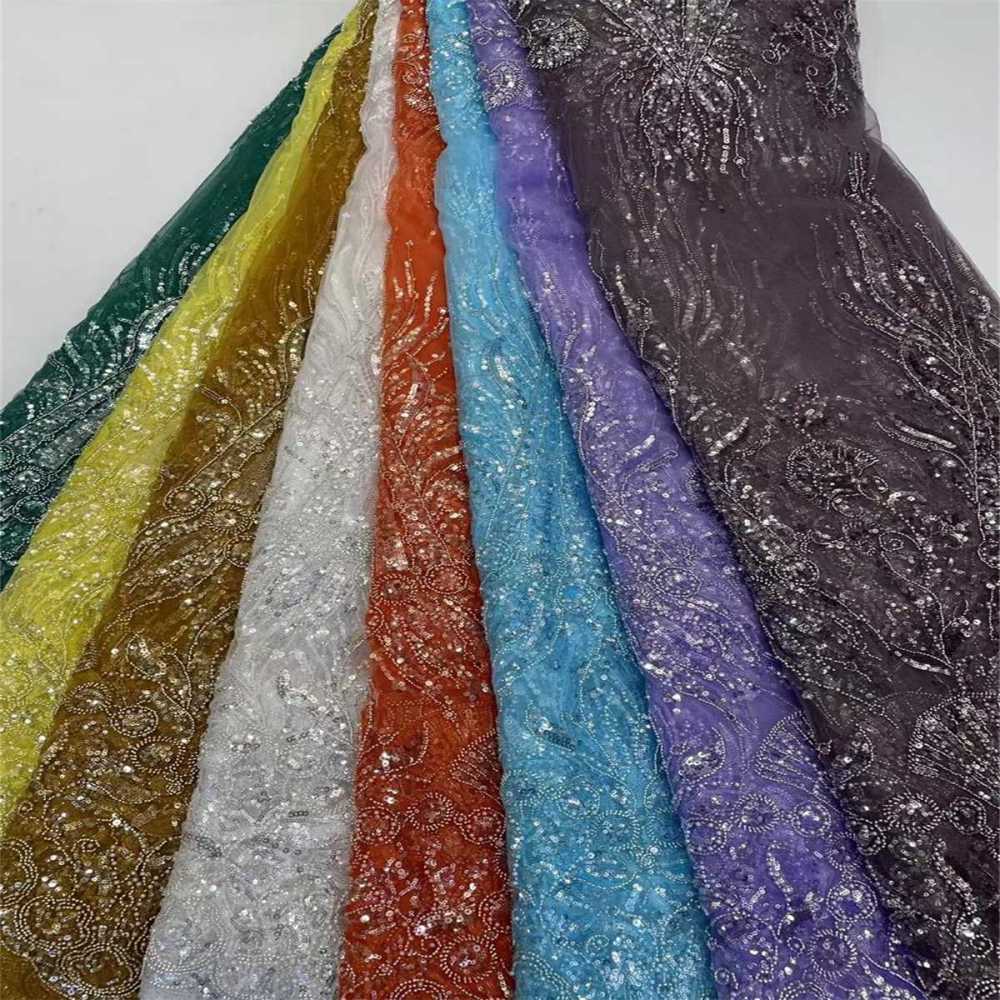 Beaded Tulle Fabric - 5 Yards | COD ZT061