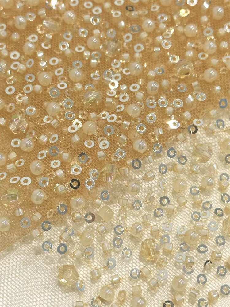 Embellished Beaded Tulle Lace Fabric With Beads, Crystals | HN245