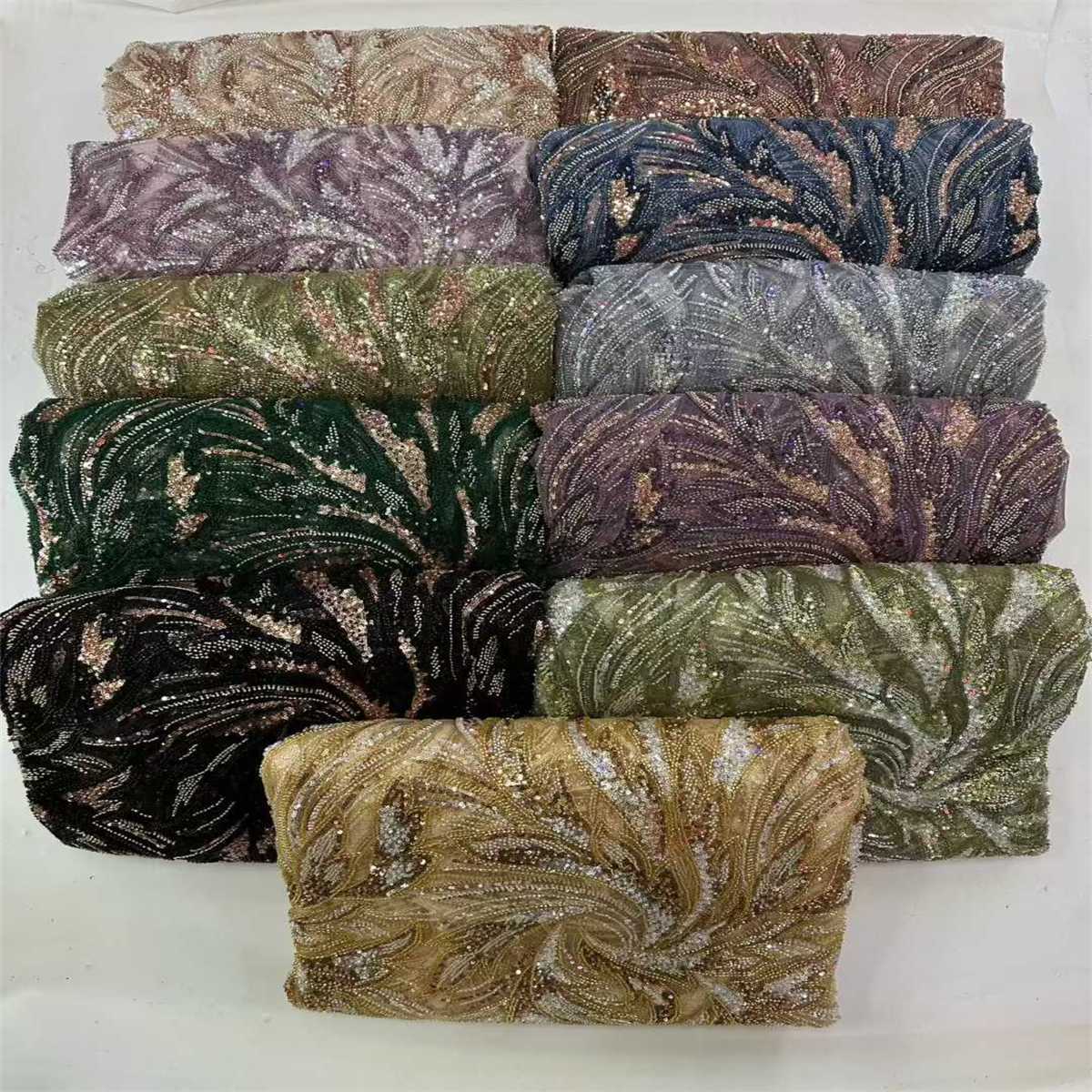 Beaded Tulle Fabric - 5 Yards | COD