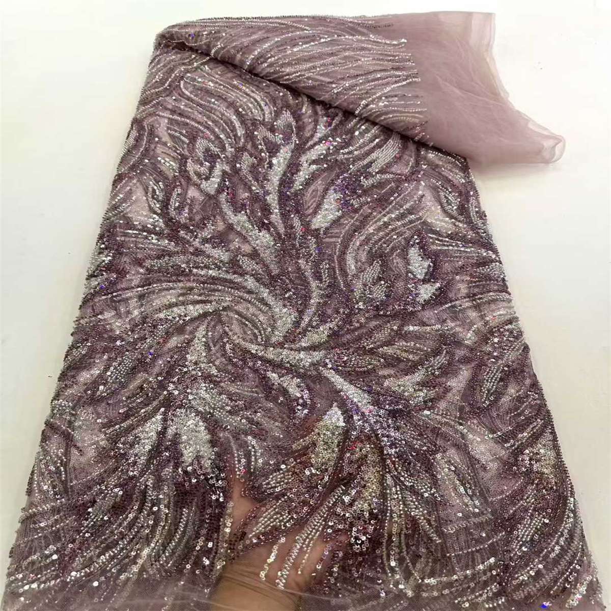 Beaded Tulle Fabric - 5 Yards | COD