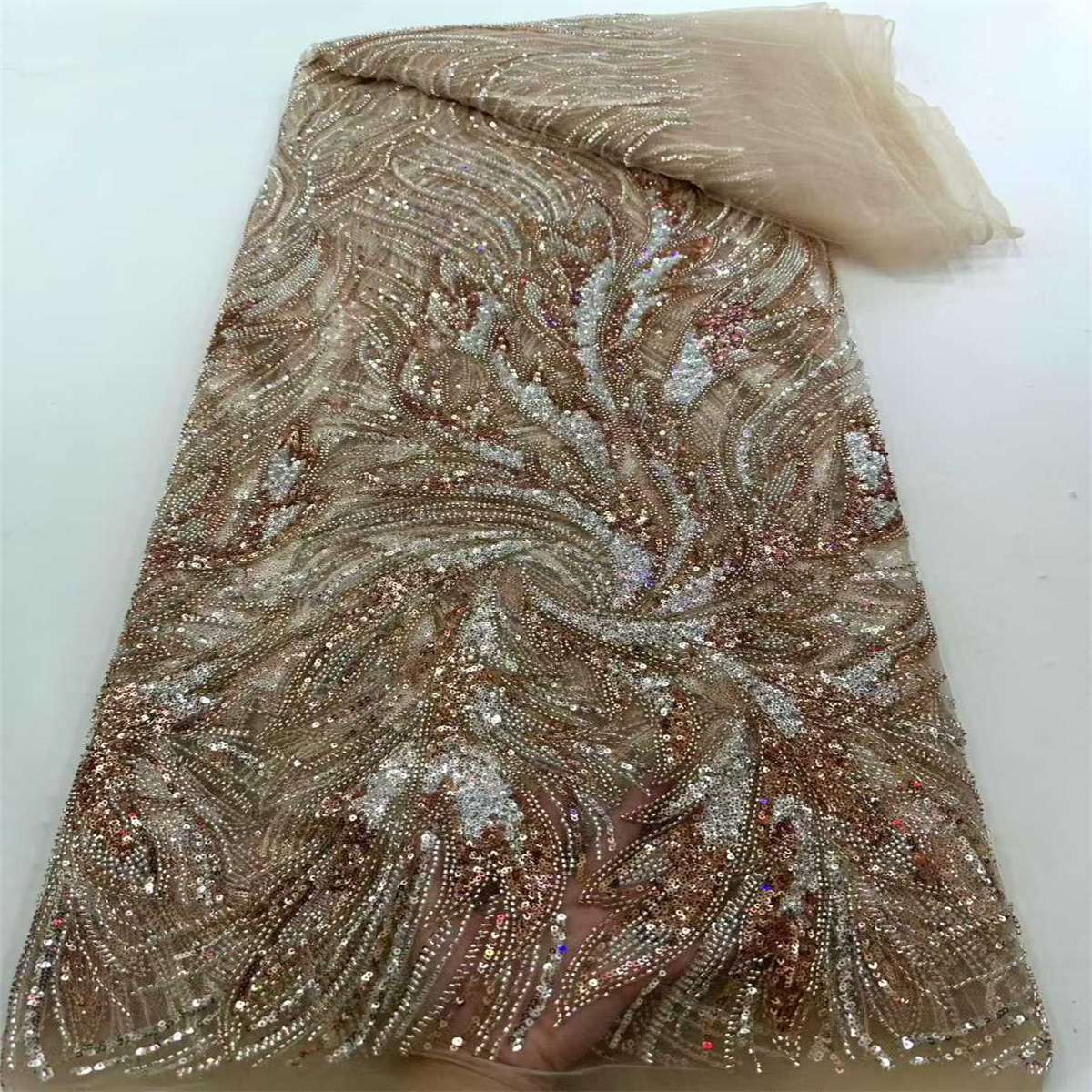 Beaded Tulle Fabric - 5 Yards | COD