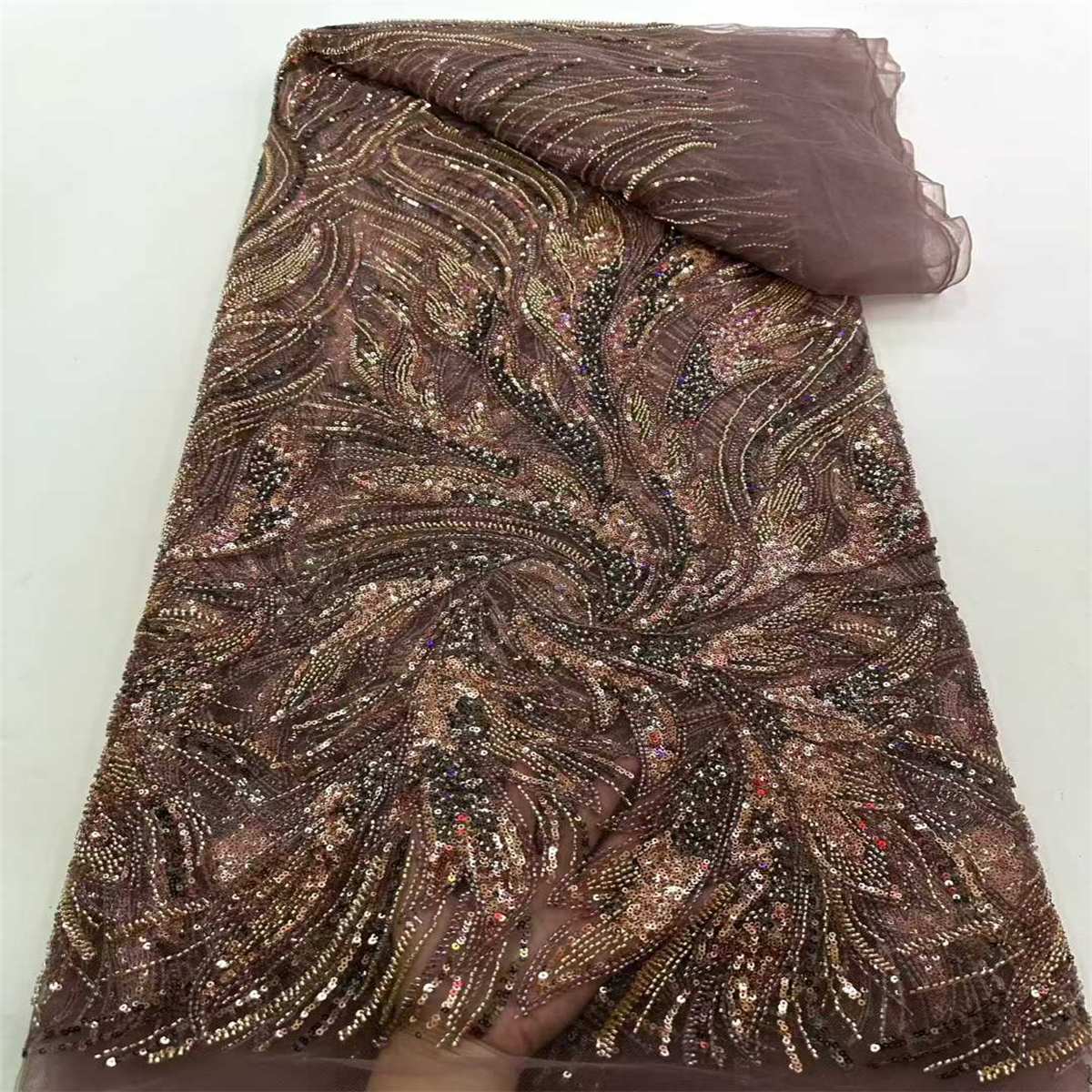 Beaded Tulle Fabric - 5 Yards | COD