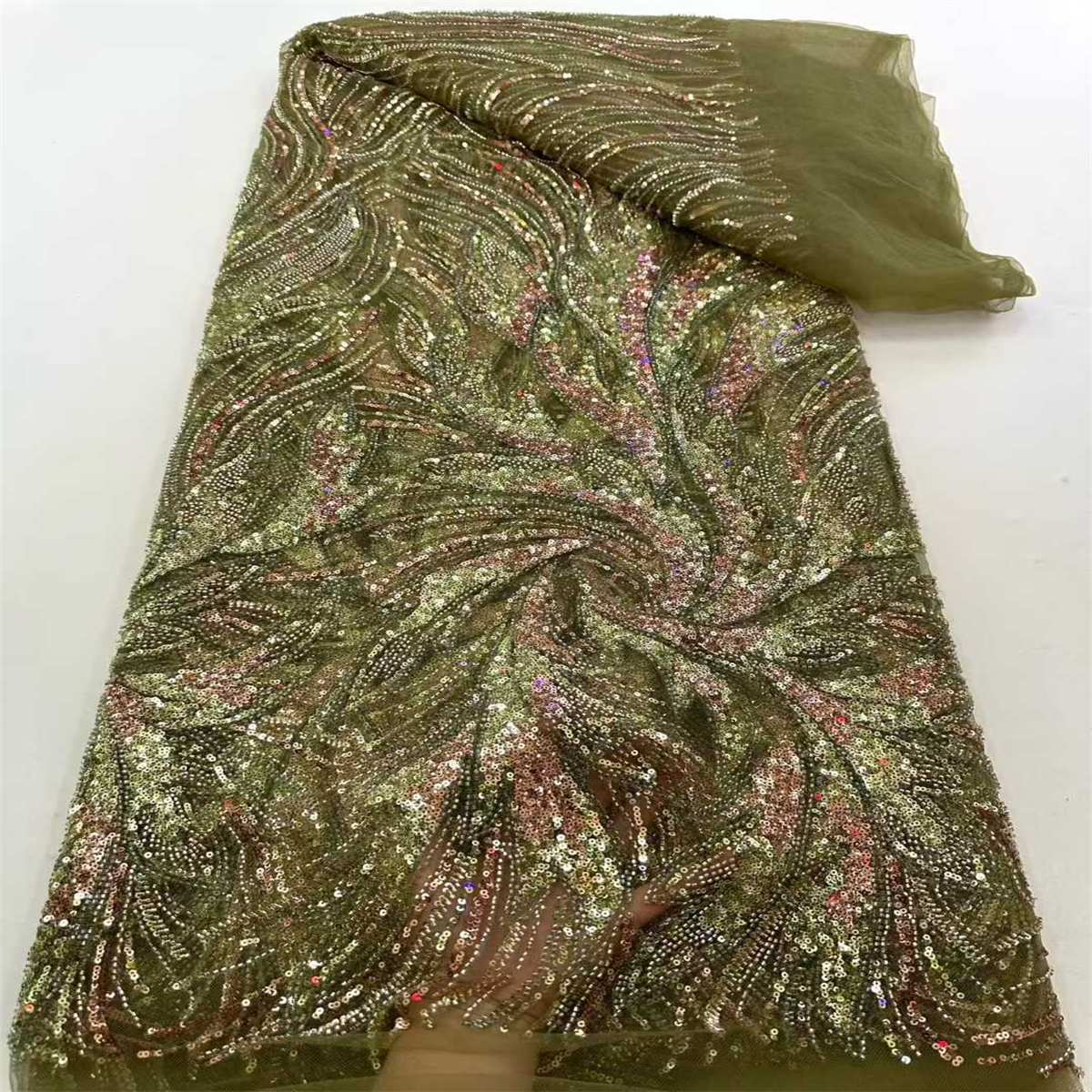 Beaded Tulle Fabric - 5 Yards | COD