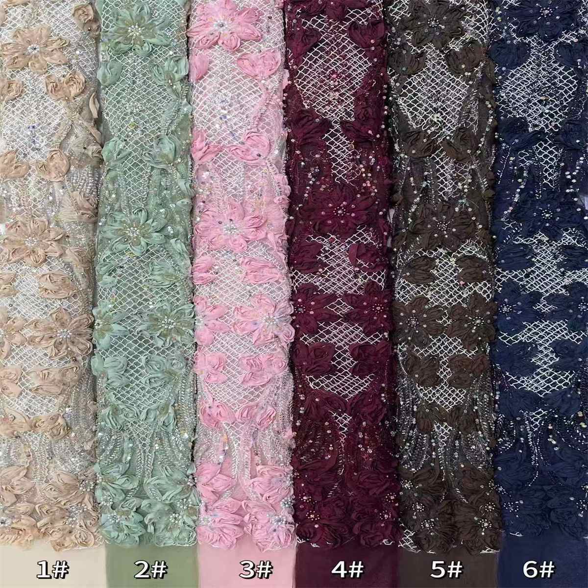 Beaded Tulle Fabric - 5 Yards | COD LIL9015