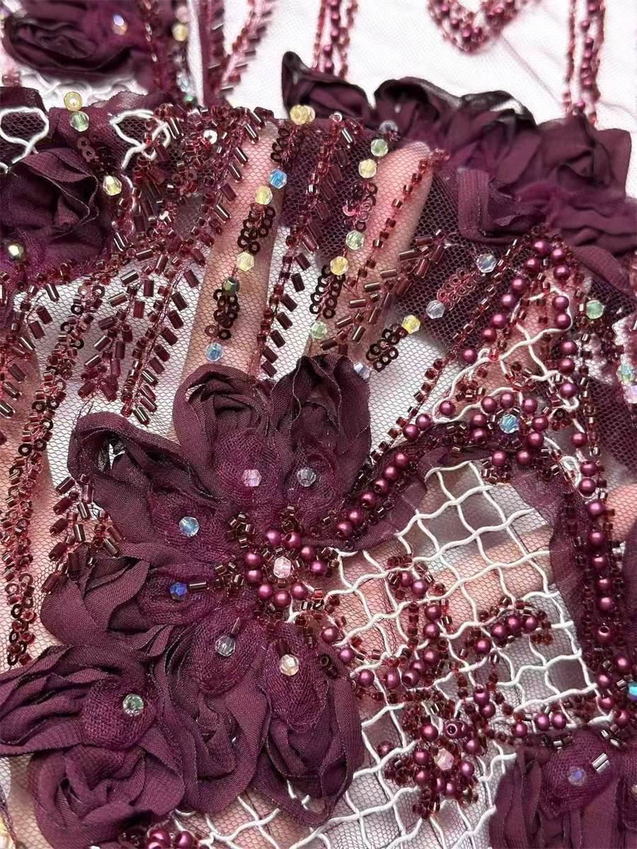 Beaded Tulle Fabric - 5 Yards | COD LIL9015