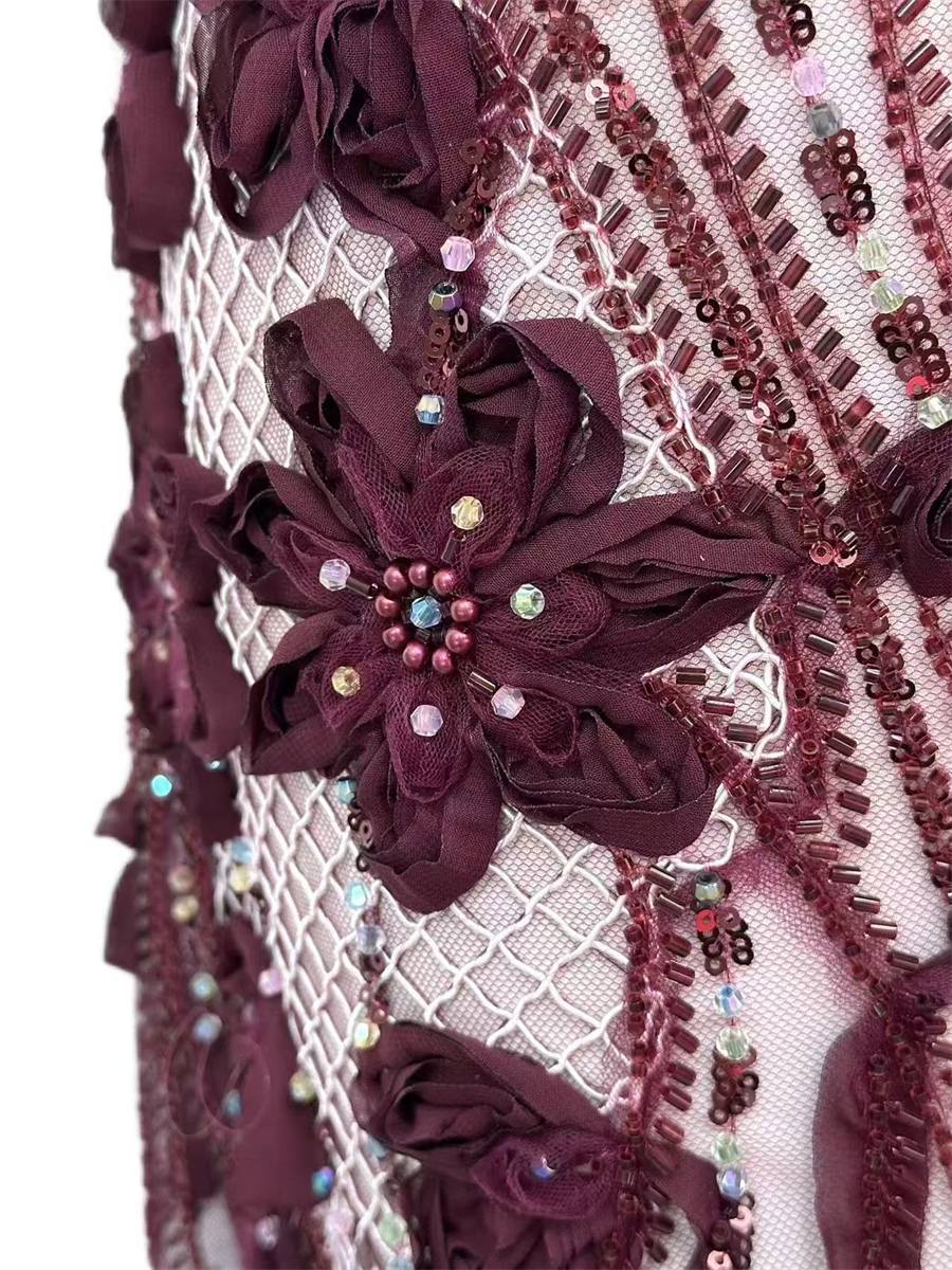 Beaded Tulle Fabric - 5 Yards | COD LIL9015