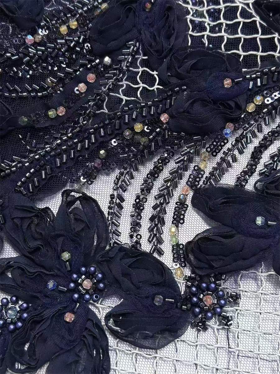Beaded Tulle Fabric - 5 Yards | COD LIL9015