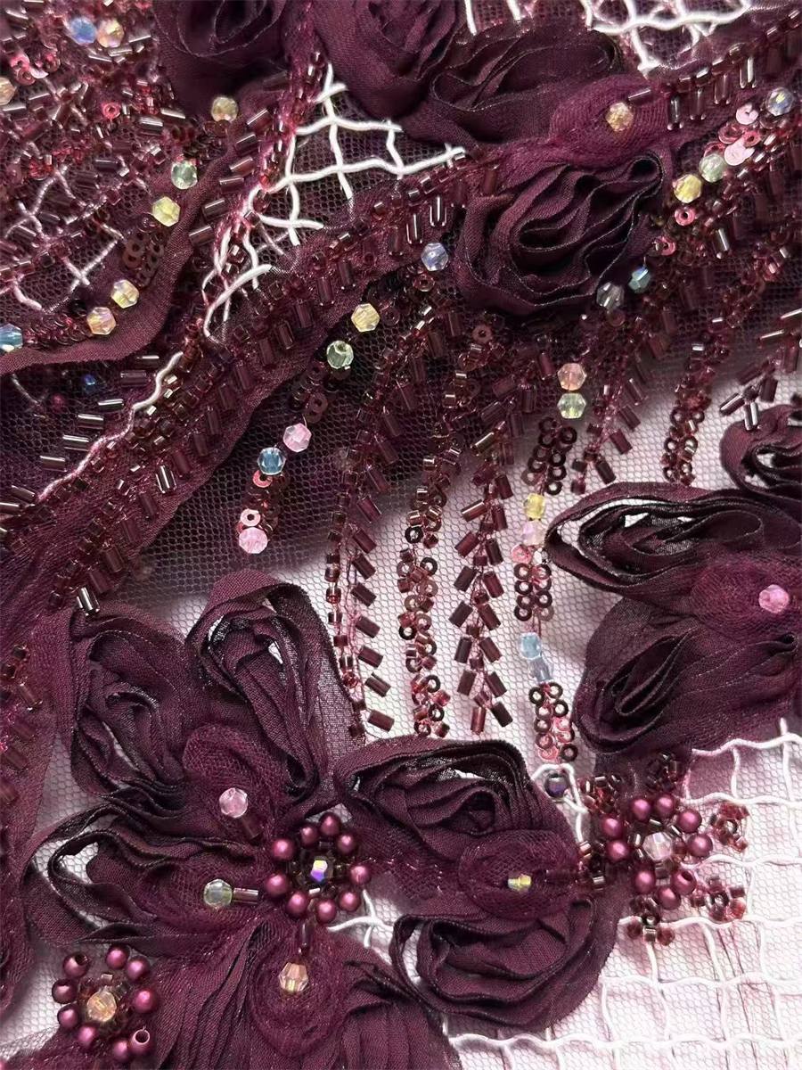 Beaded Tulle Fabric - 5 Yards | COD LIL9015
