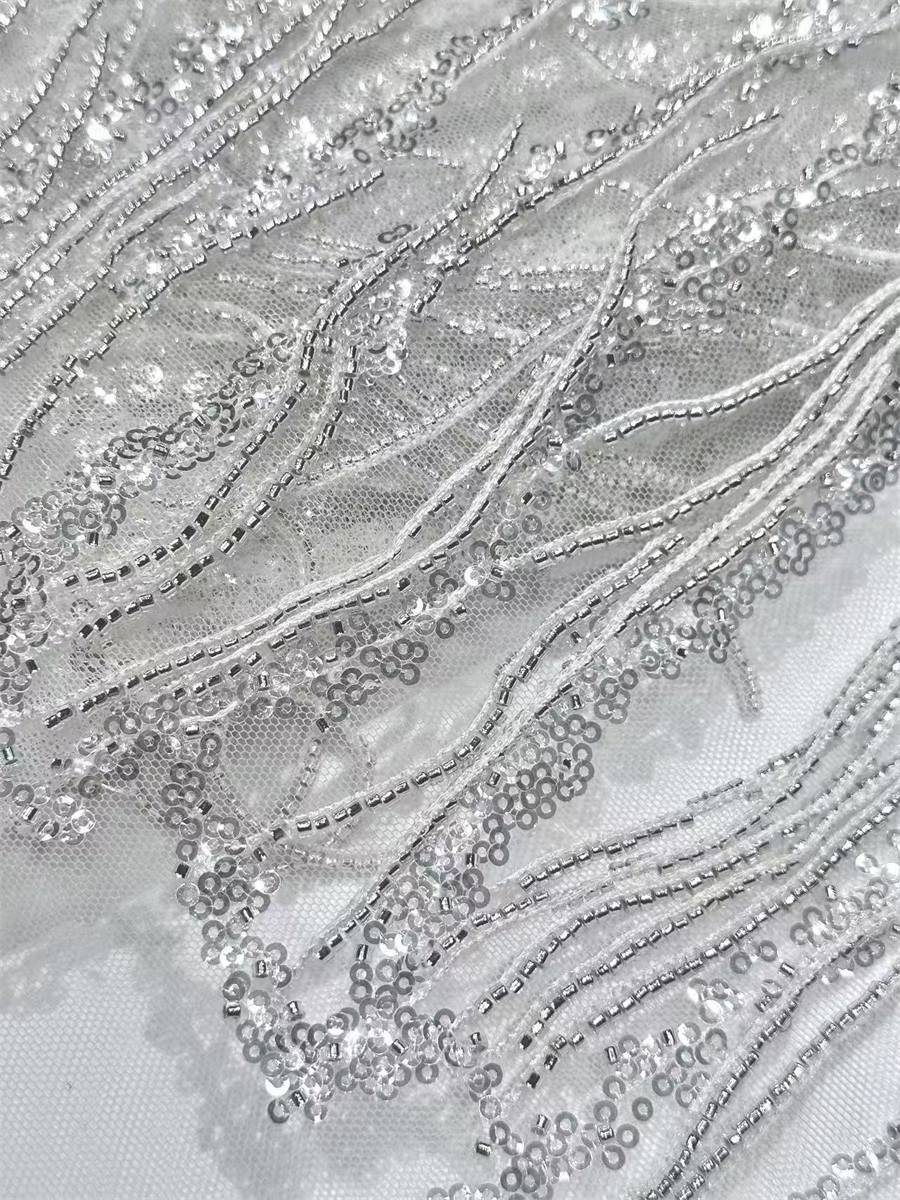 Beaded Tulle Fabric - 5 Yards | COD LIL9016