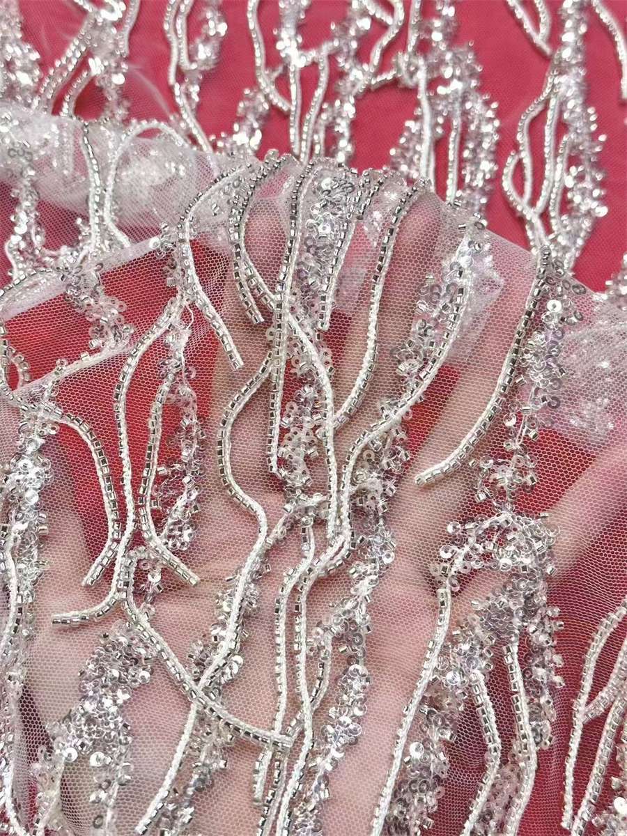 Beaded Tulle Fabric - 5 Yards | COD LIL9016