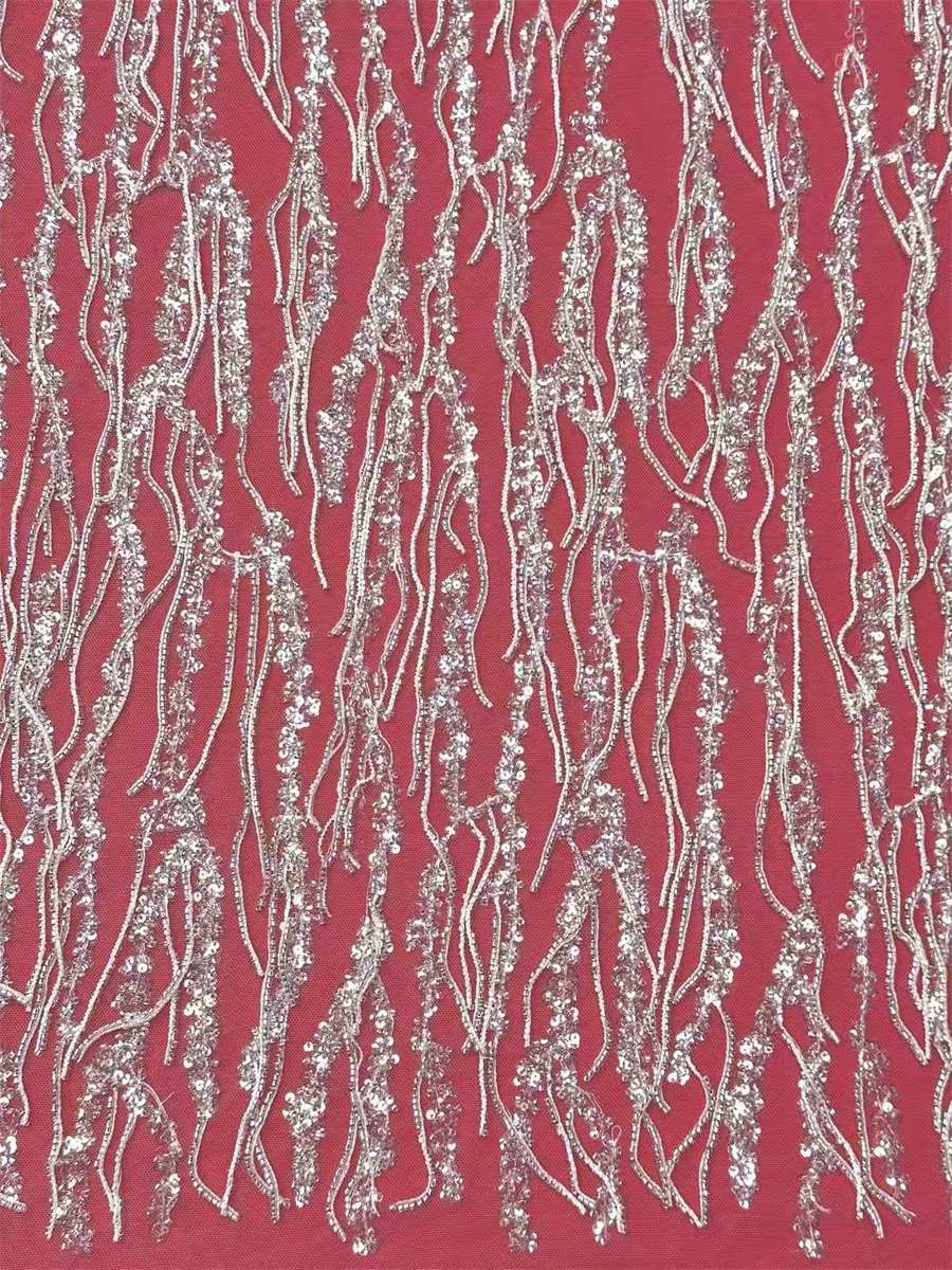 Beaded Tulle Fabric - 5 Yards | COD LIL9016