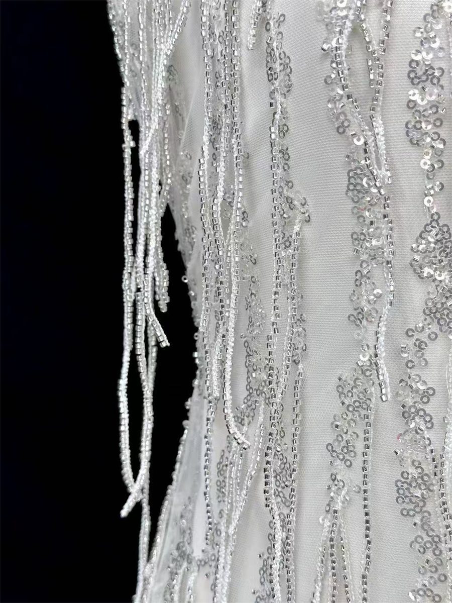 Beaded Tulle Fabric - 5 Yards | COD LIL9016
