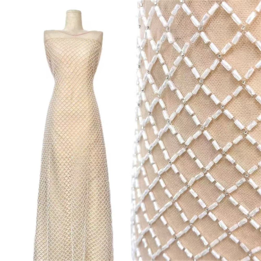 Beaded Tulle Fabric - 5 Yards | COD LIL9017