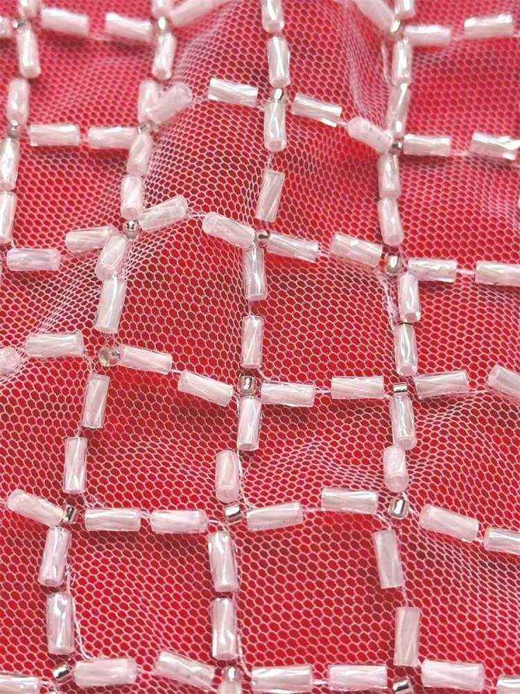 Beaded Tulle Fabric - 5 Yards | COD LIL9017