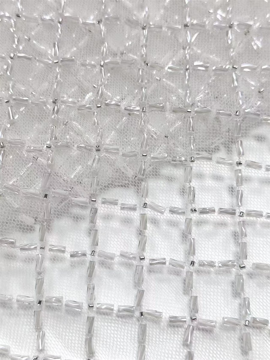 Beaded Tulle Fabric - 5 Yards | MOD LIL9017