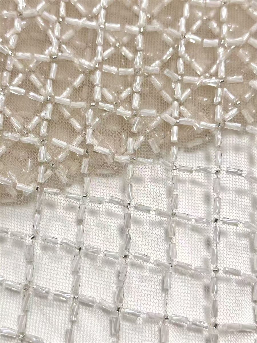 Beaded Tulle Fabric - 5 Yards | MOD LIL9017