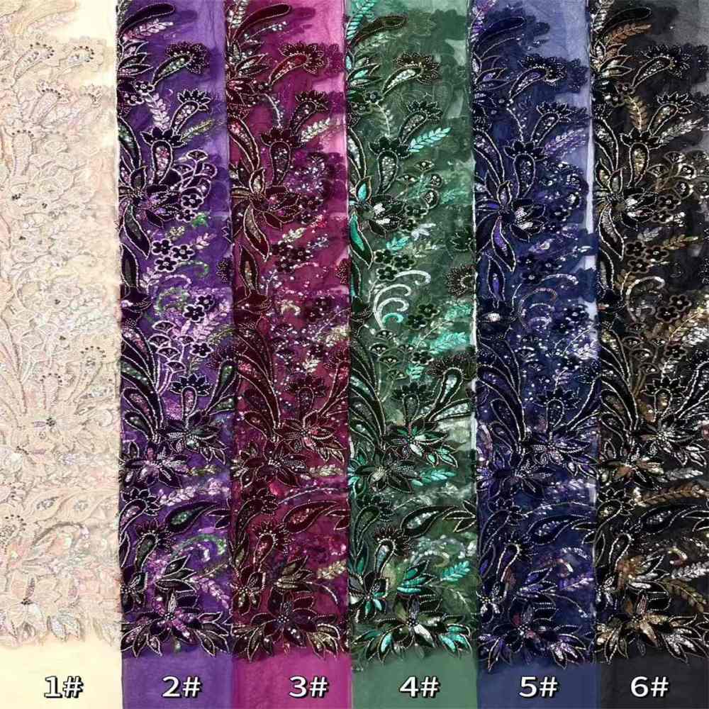 Beaded Tulle Fabric - 5 Yards | COD LIL9018